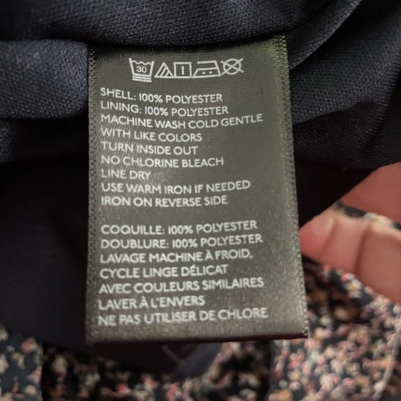 Urban Outfitters Large Floral Dress Navy Long Sleeves V Neck Cottage Cor… - Picture 6 of 7